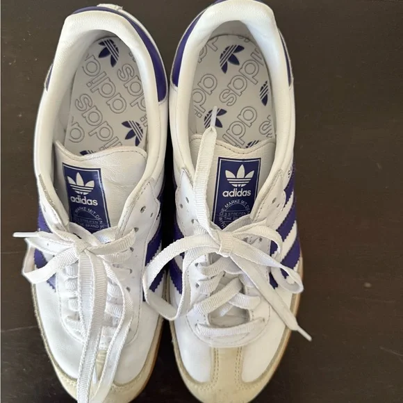 Adidas White and purple Samba Sneakers OG size 8 1/2 - Picture 5 of 12